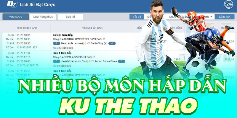 Nhiều bộ môn thể thao tại Kubet hấp dẫn